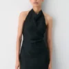 Vestido halter de satén Audience