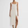 Vestido midi de satén con abertura de los años 90 Vestido midi de satén con abertura de los años 90