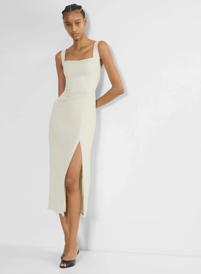 Vestido midi de satén con abertura de los años 90 Vestido midi de satén con abertura de los años 90