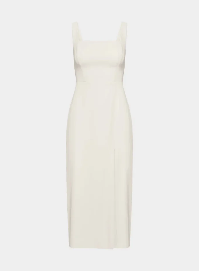 Vestido midi de satén con abertura de los años 90 Vestido midi de satén con abertura de los años 90