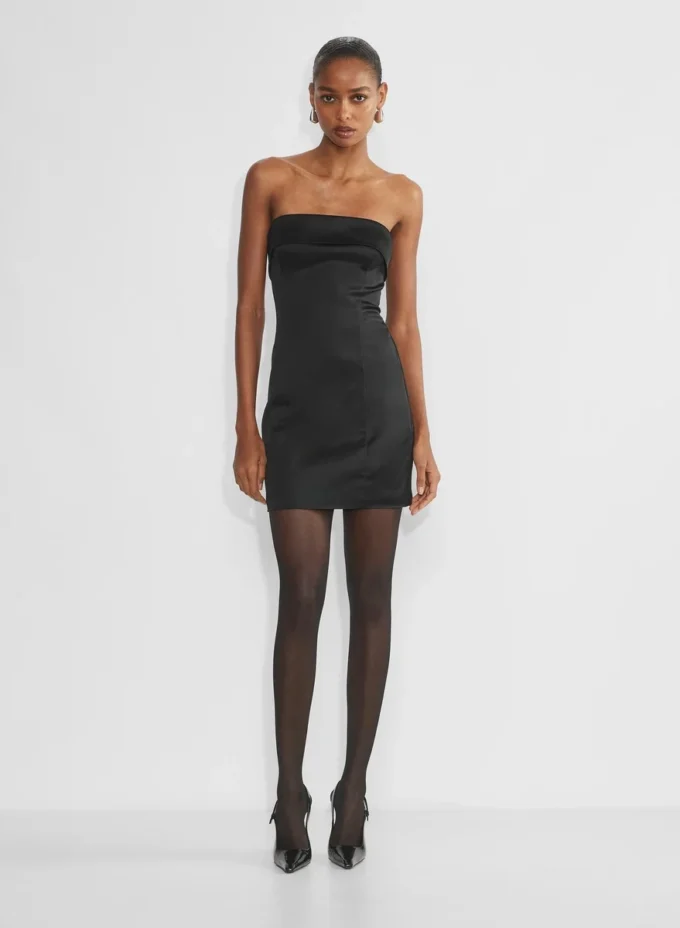 Vestido tubo de satén brillante Vestido tubo de satén brillante